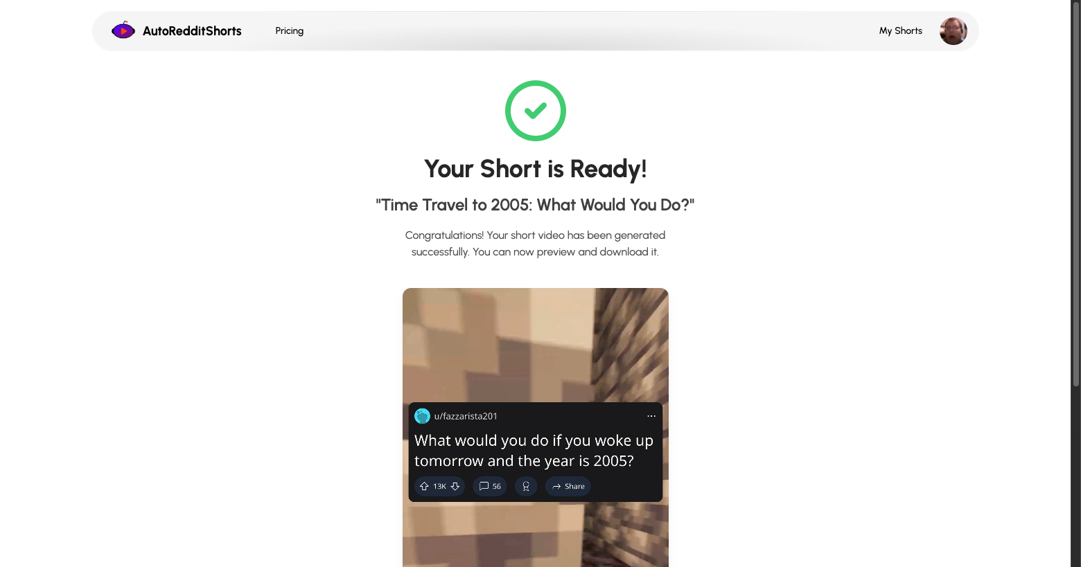 AutoRedditShorts Short Details