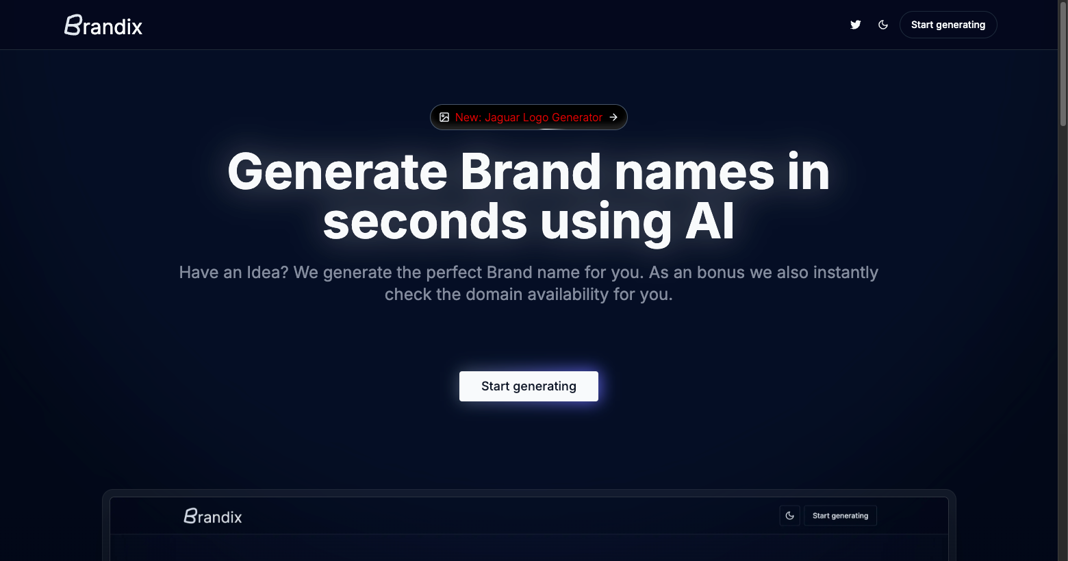 Brandix AI Landing Page