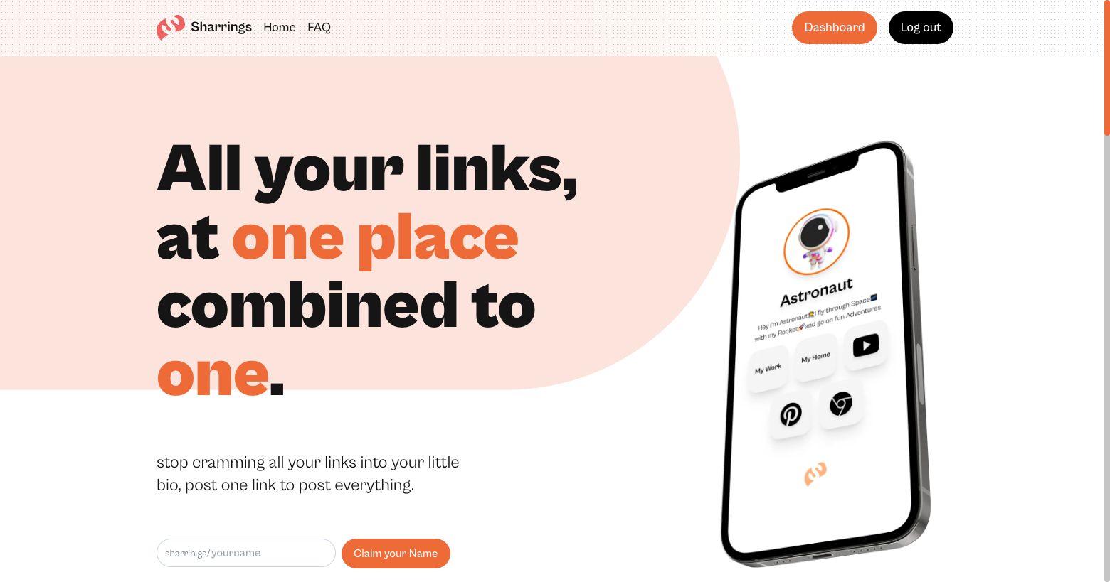 Sharrings Landing Page