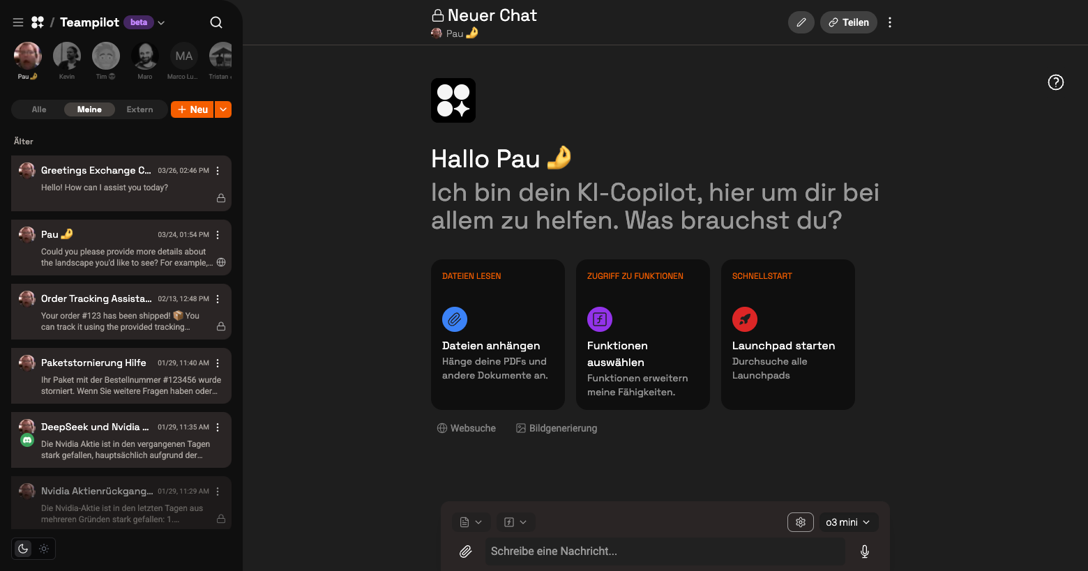 Teampilot AI Empty Chat