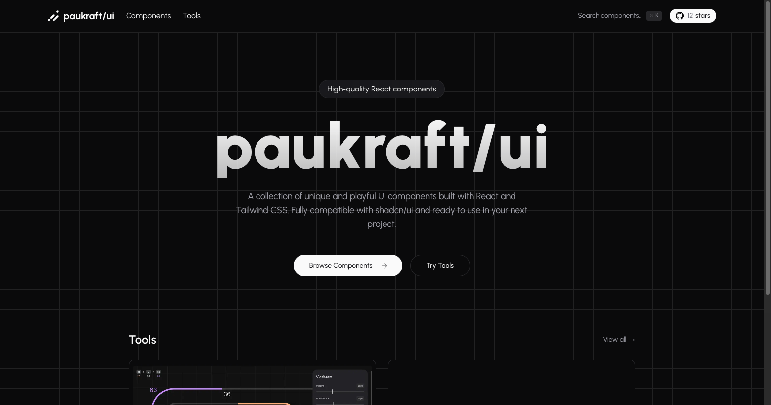 paukraft UI Landing Page