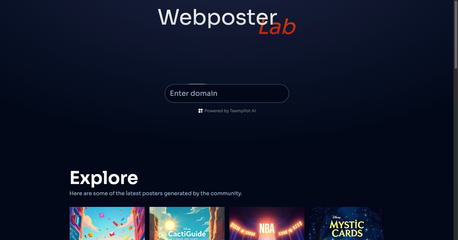 Webposter Lab Landing Page